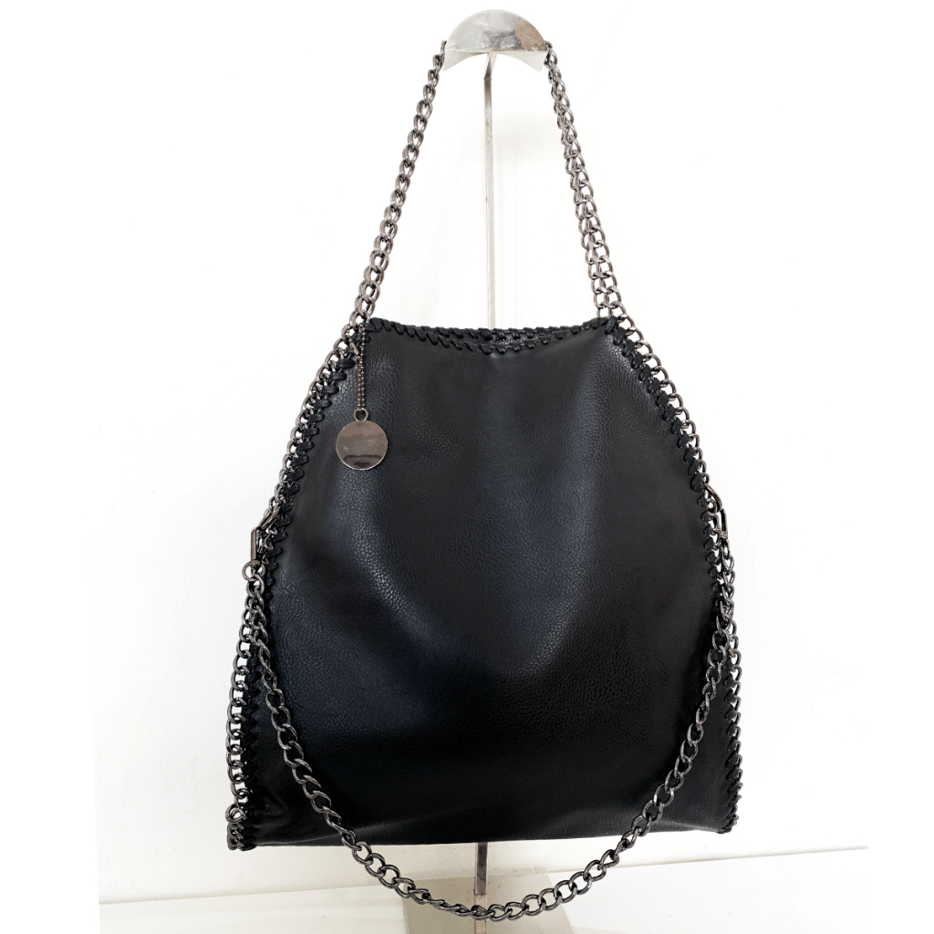 Bolsa Feminina Luxo Stella Grande Espaçosa Couro Camurça Alças Metálicas Transversal & Mão Capricho