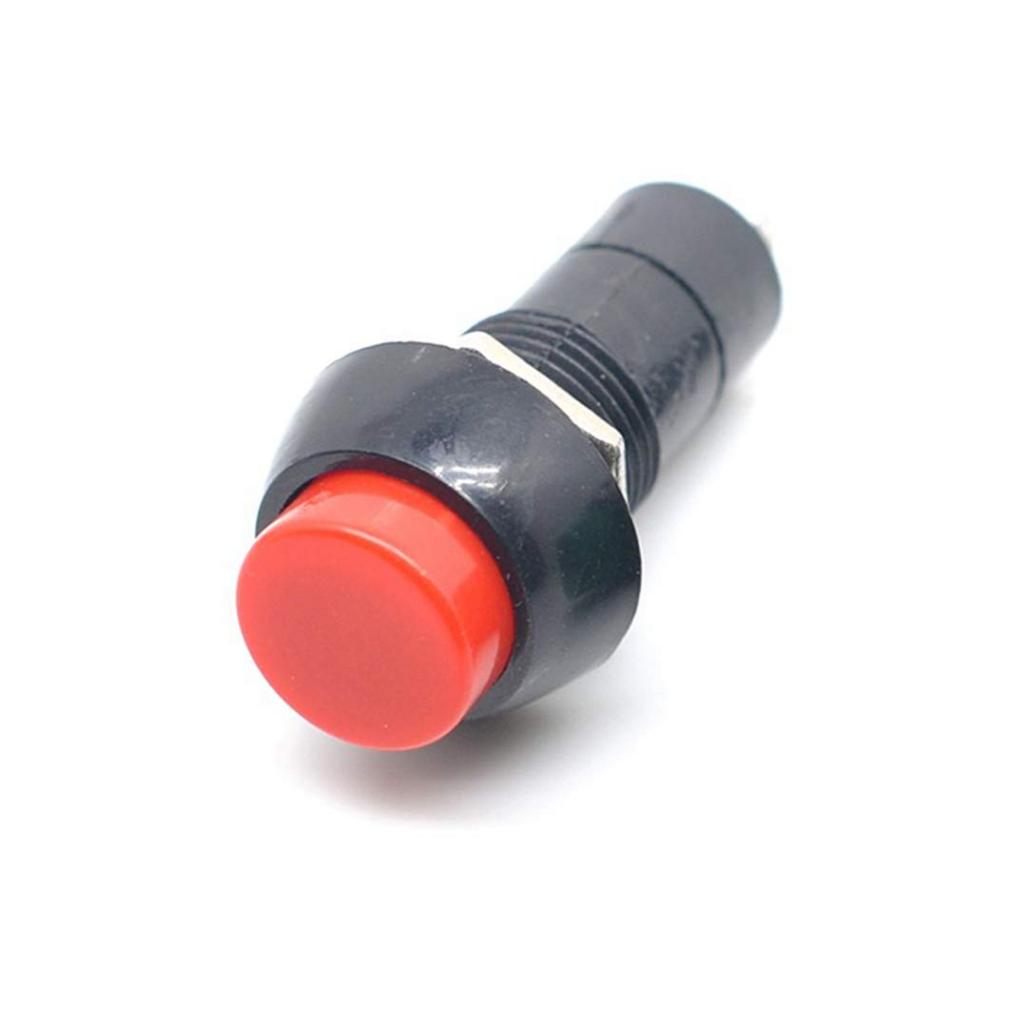 10Peças - Chave Push Button 2 Terminais Com Trava Psd-11a Vermelho