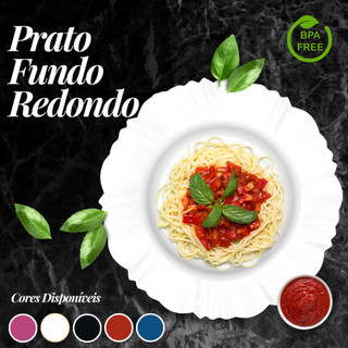 KIT 150 pratos fundo redondo plastico - Refeição/mesa posta/petala/refeição