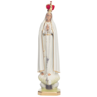 Imagem Nossa Senhora De Fátima 28cm Resina C/ Coroa em Oferta na Shopee