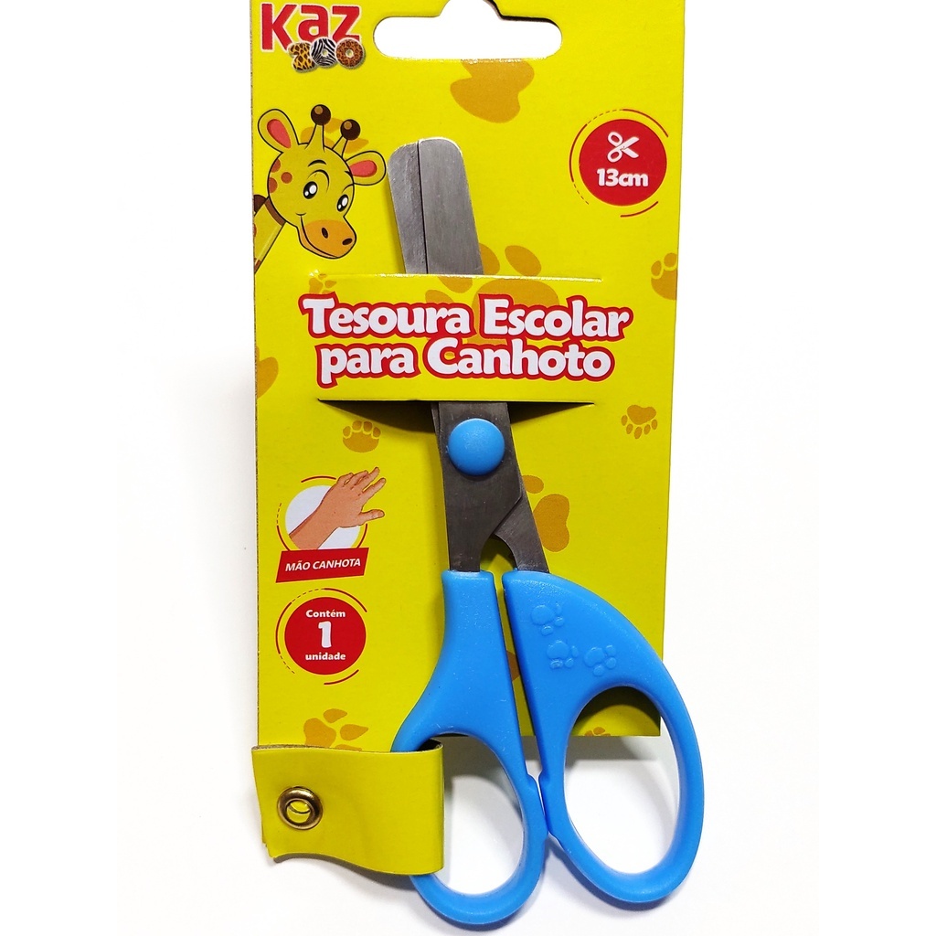 Tesoura Escolar Para Canhoto KAZ em Oferta na Shopee