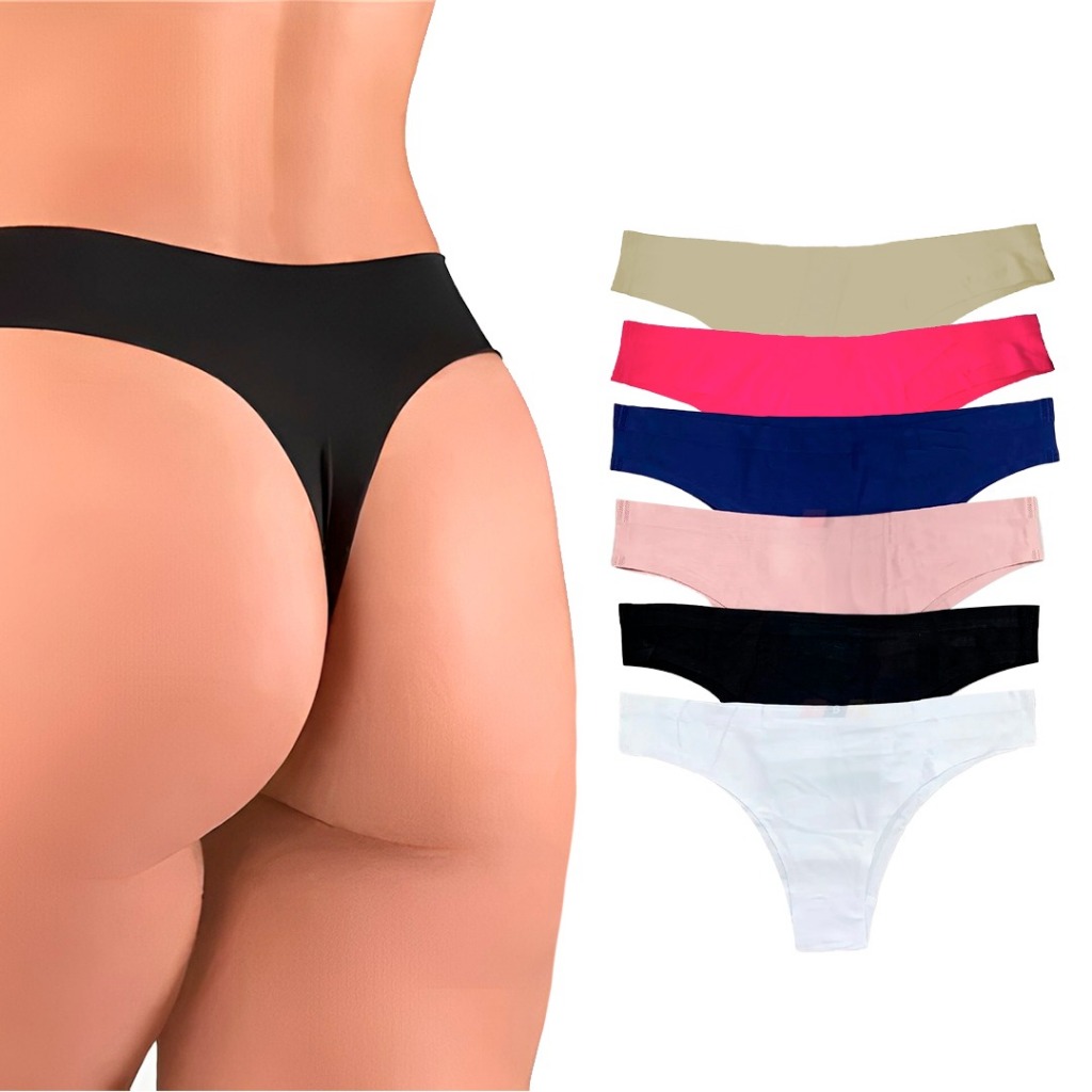 Calcinha Tanga Feminina Sem Costura Microfibra Leve e Respirável Hangar Moriah Amorarma