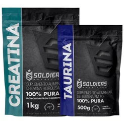 Kit Creatina 1kg + Taurina 500g 100% Pura - Soldiers Nutrition