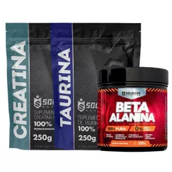 Kit Beta Alanina 250g + Taurina 250g + Creatina 250g - Soldiers Nutrition