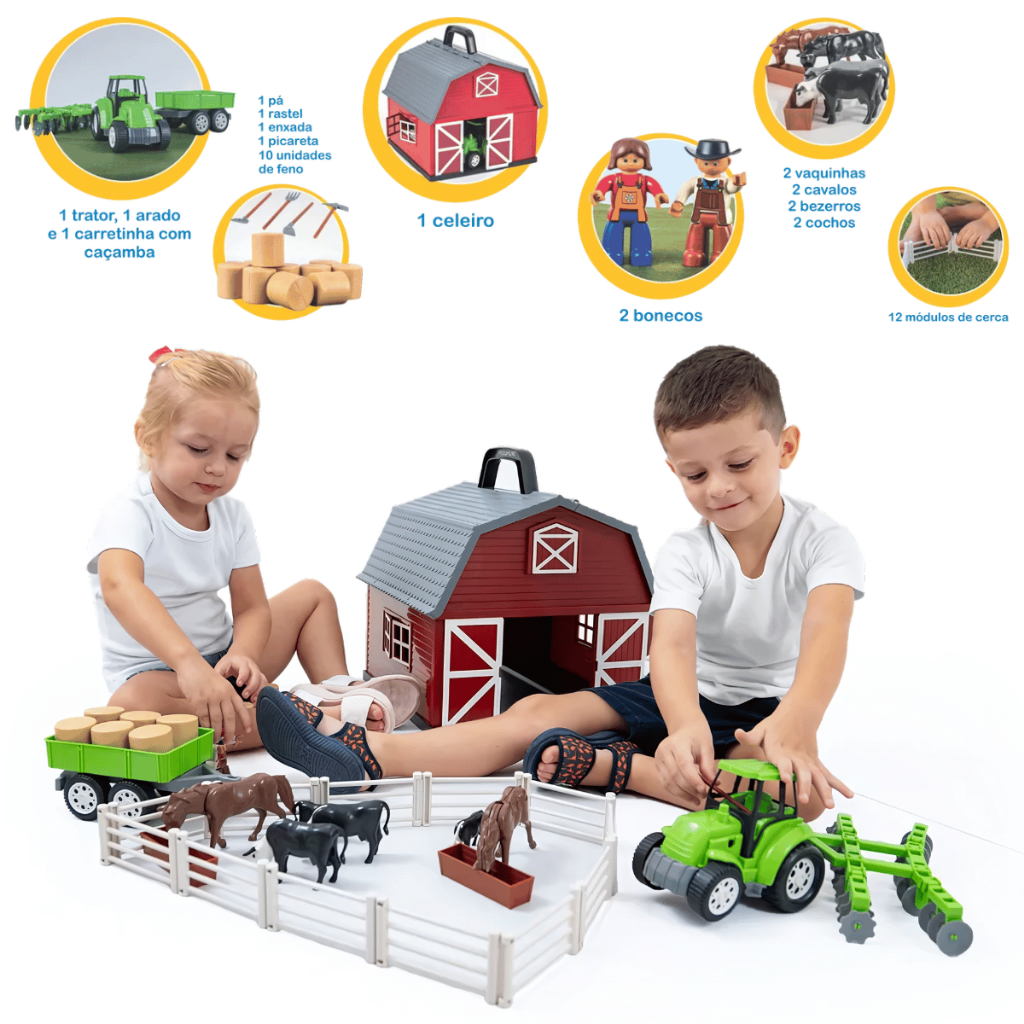 fazendinha infantil completa kit fazendinha para brinquedoteca fazenda Grande completa 40 Peças