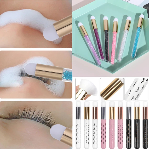 Kit 5 Pincel de Cristal para Cílios Pincel Para Limpeza de Cílios Postiços