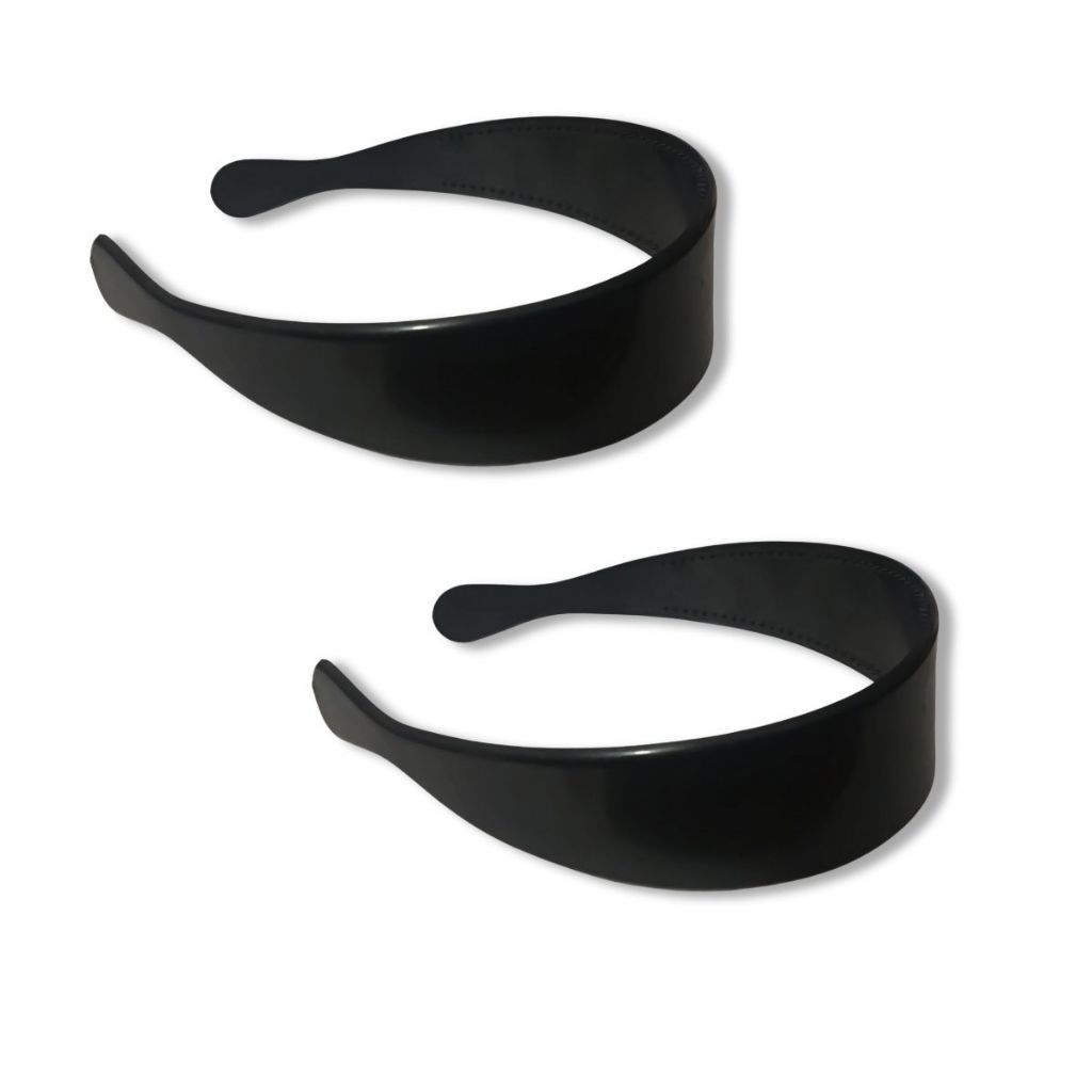 Kit 48 Tiara Arco Arquinho Plástico Forrar/Encapar/Costumizar Larga Preta - 40mm / 4cm