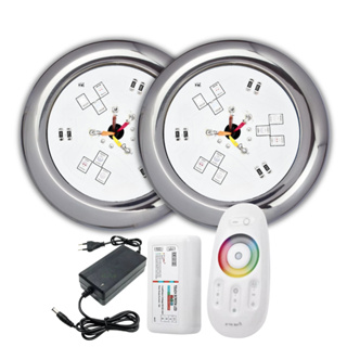 Kit Iluminação Piscina 02 Super Led 9w Inox Rgb + Comando Touch e Fonte 12v em Oferta na Shopee