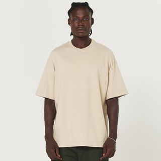 Camiseta Streetwear Heavy Oversized Areia em Oferta na Shopee
