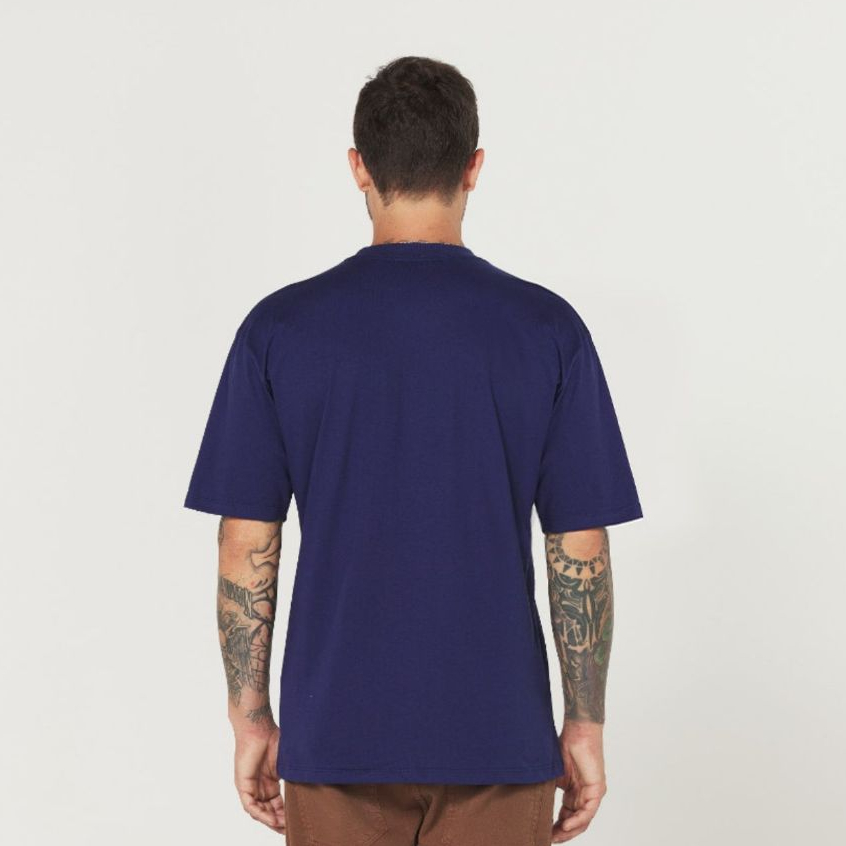 Detalhes do Camiseta Oversized Basic Streetwear Azul Marinho