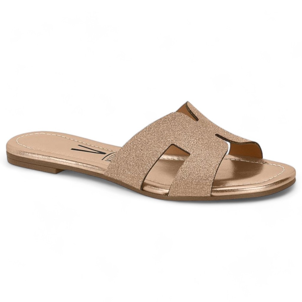 Sandalia Vizzano Rasteira Feminina Casual Brilho Macia Original em Oferta na Shopee