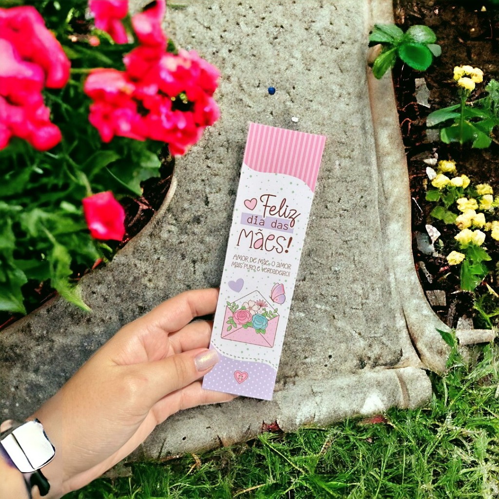 50 ou 100 marcadores de página Dia das Mães lembrancinha mimo ao cliente lembrança culto igreja