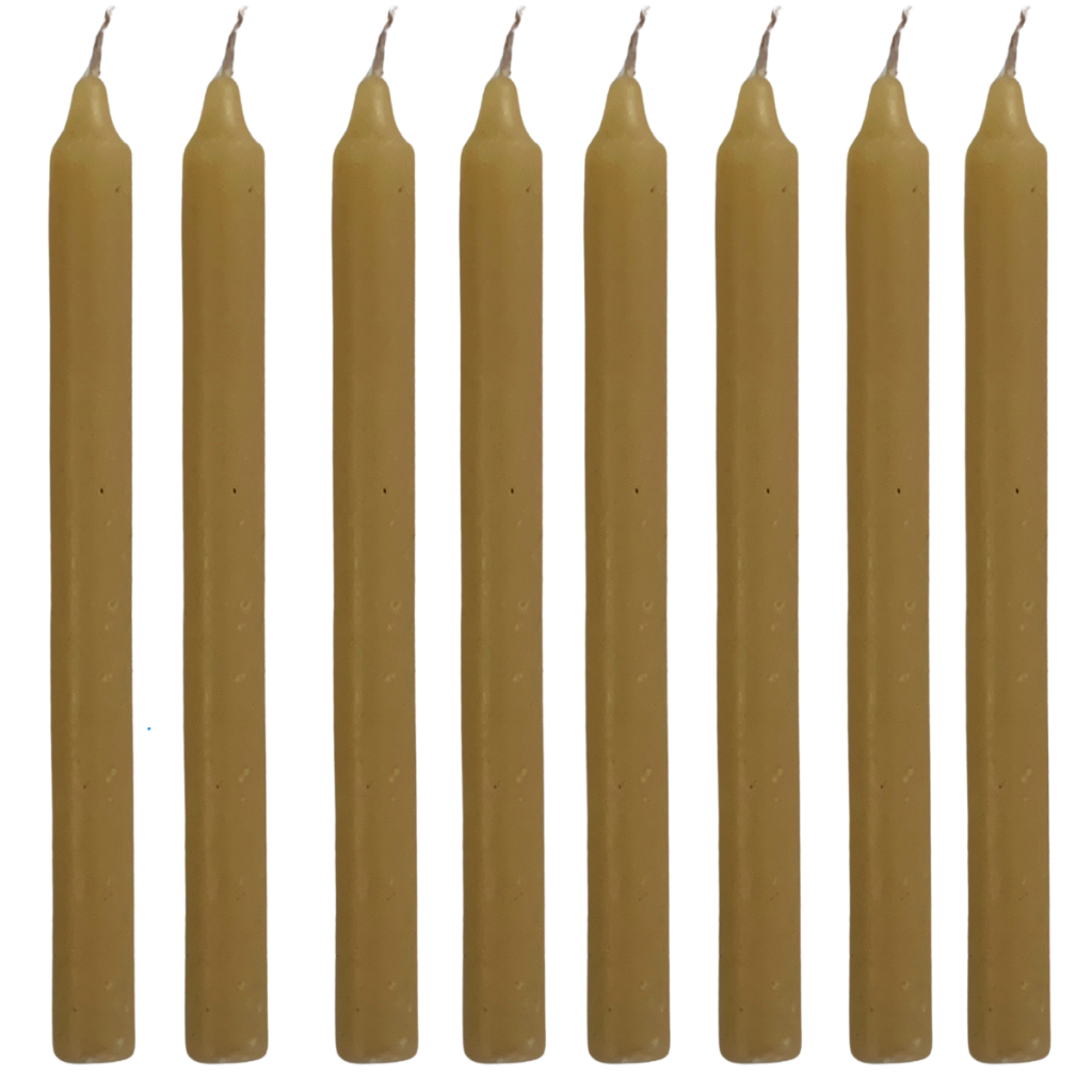 Vela com Cera de abelha de 28 cm - Kit c/ 8 unidades - aroma natural de mel, vela palito, 96 g cada.