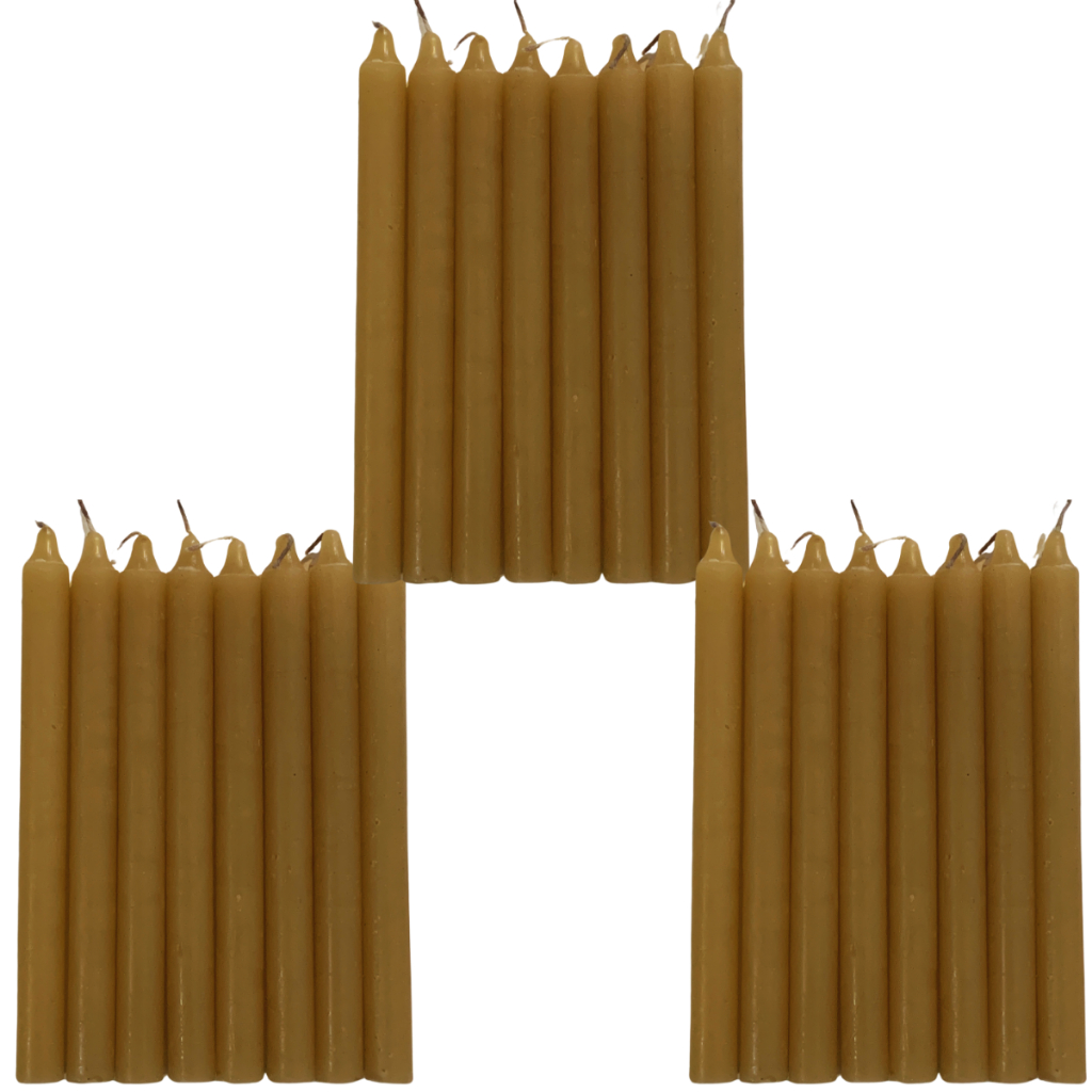 8 velas com cera de abelha natural de 20 cm de altura, 68 gramas, aroma natural de mel, religiosa.