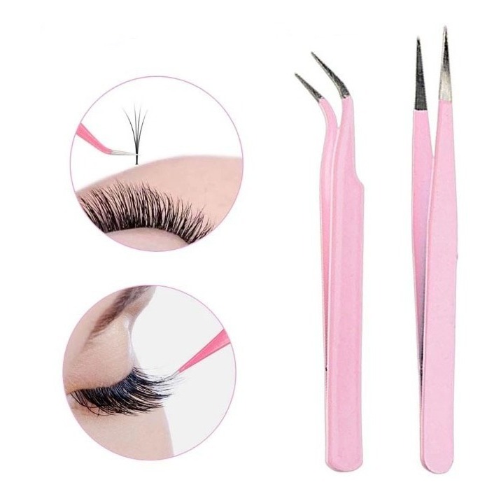 Kit Par De Pinças P/ Alongamento Extensão De Cílios Fio A Fio Vetus em Oferta na Shopee