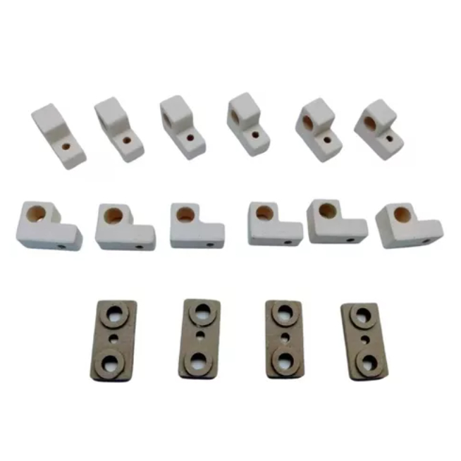 Kit 16 Peça Suporte Isolador Louça Fixação Resistência Forno