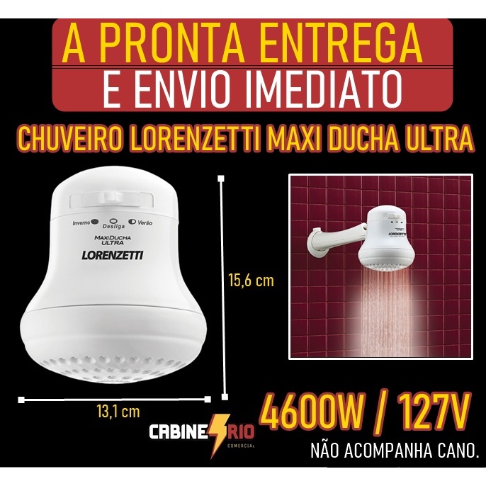 Chuveiro Lorenzetti Maxi Ducha branco 4600w 127V