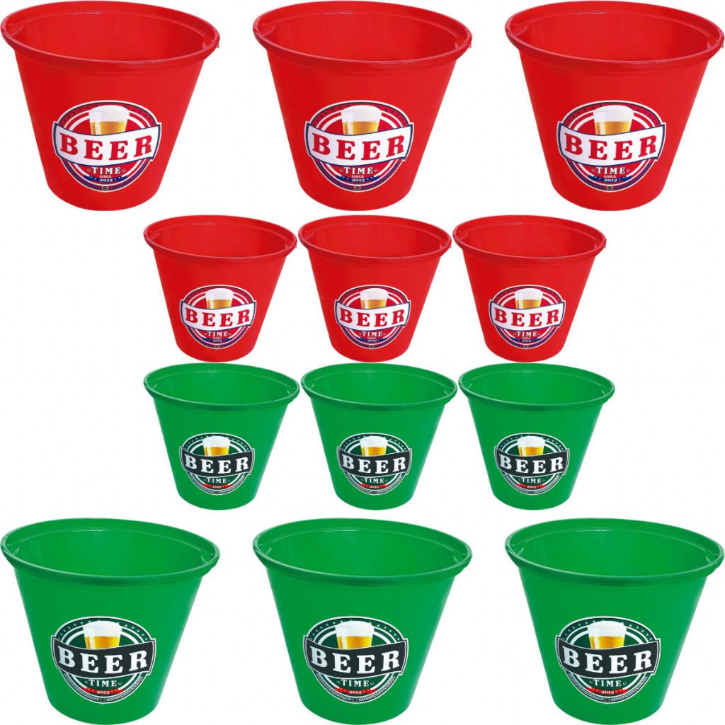 Balde De Plastico Reforçado 12 Un. Gelo E Cerveja Limpeza Lavar Vaso Flor Domestico Organizador 5,5 Litros