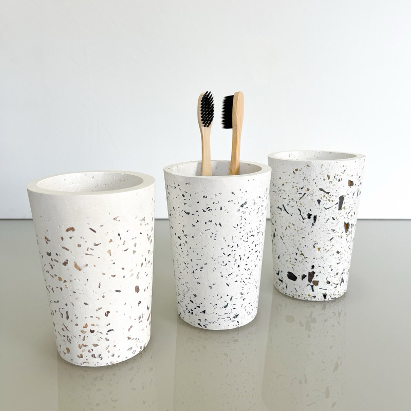 Porta Escova Banheiro Lavabo Decorativo Em Cimento