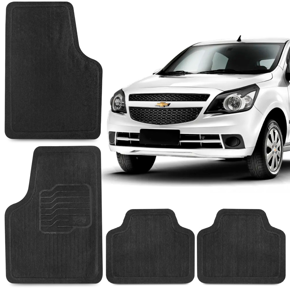 Kit Tapete Agile Celta Prisma Cobalt Corsa Classic Kadett Ipanema Monza 4 Peças Preto Carro Conjunto