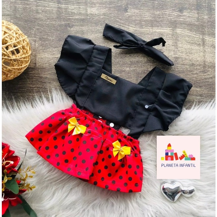 Romper Baby Fantasia/Mêsversário/Aniversário - Ladybug (Joaninha)