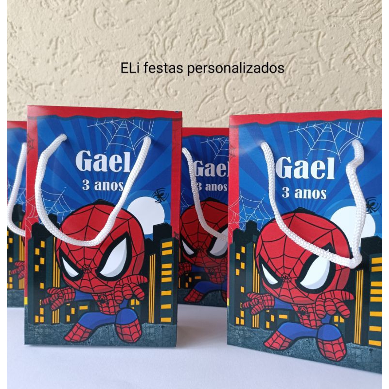 Sacolinha personalizada Homem Aranha (PEGUE E MONTE)