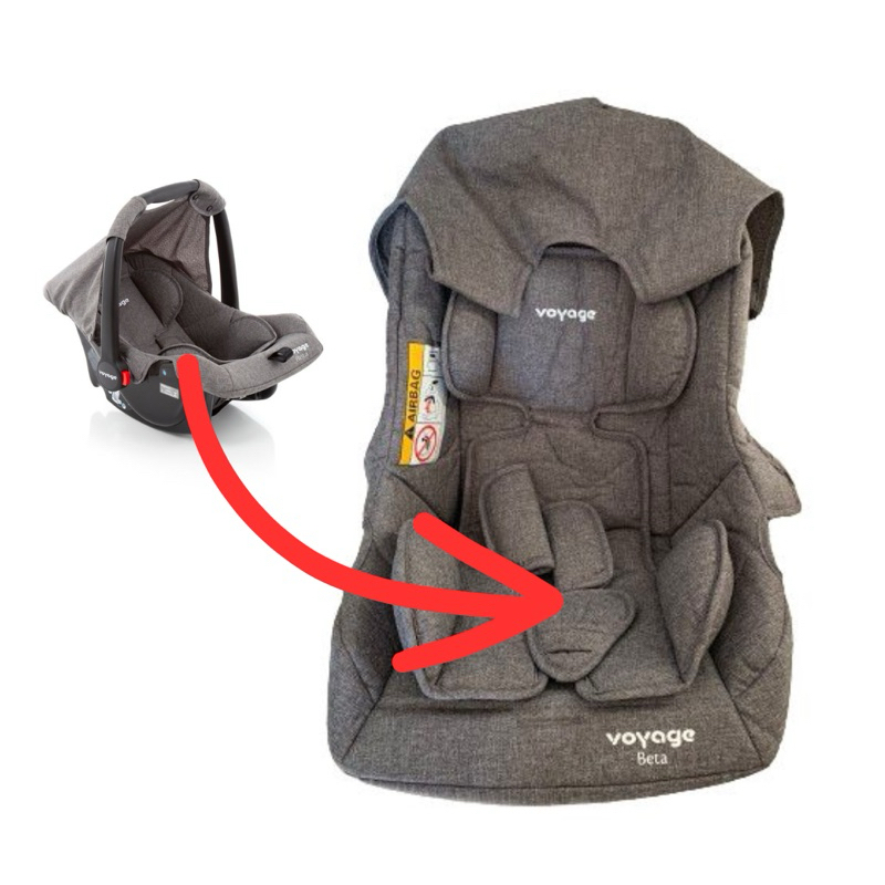 Capa Forro para Bebê Conforto Beta Voyage Cinza Mescla Cosco Wizz