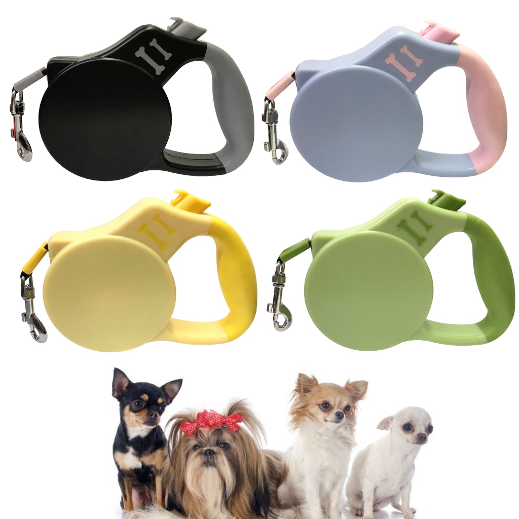 Guia Retrátil 5 Metros Com Botão De Controle Para Regulagem Pet Cachorro Passeio Linha Premium LR-0249