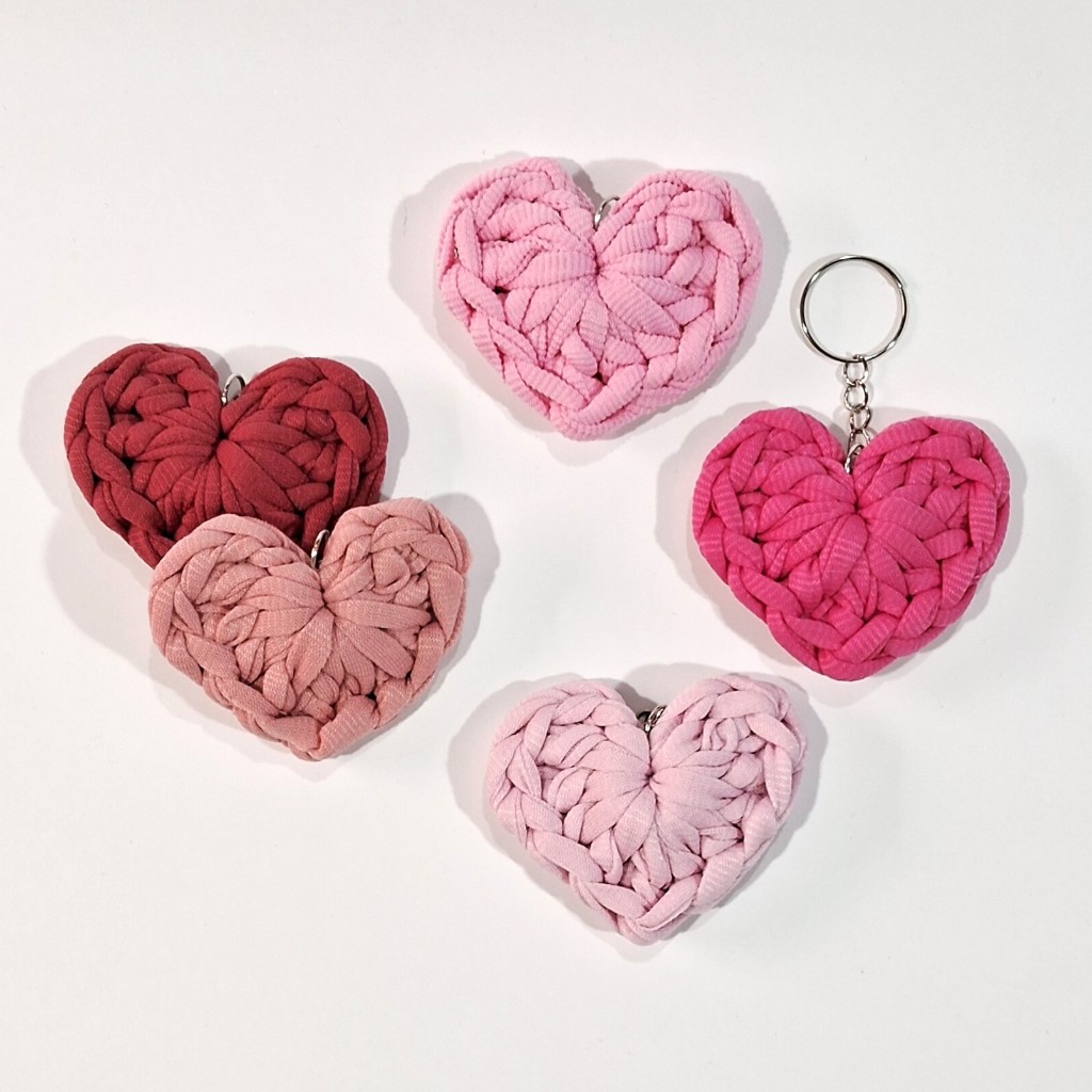 Kit Chaveiro de Crochê Fio de Malha c/50 - c/100 - Encomenda - Coração