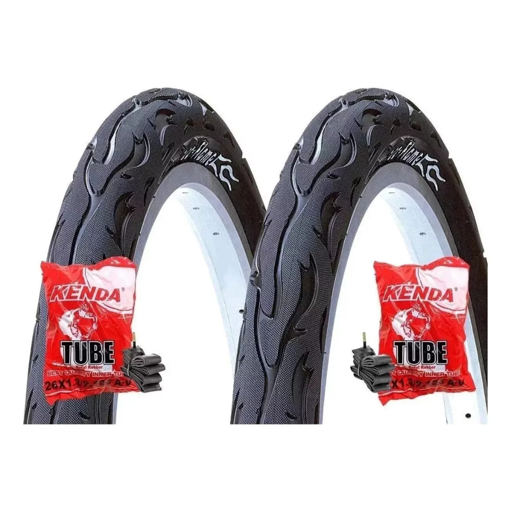 Par Pneu Kenda Flame Aro 26 X 2.125 Original Bike + 2 Câmara em Oferta na Shopee