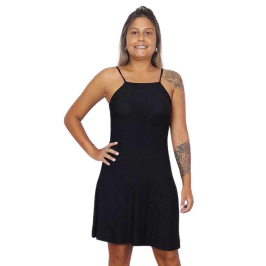 Vestido Feminino Alcinha Soltinho Rodado Curto Balada Midi Verão Festa