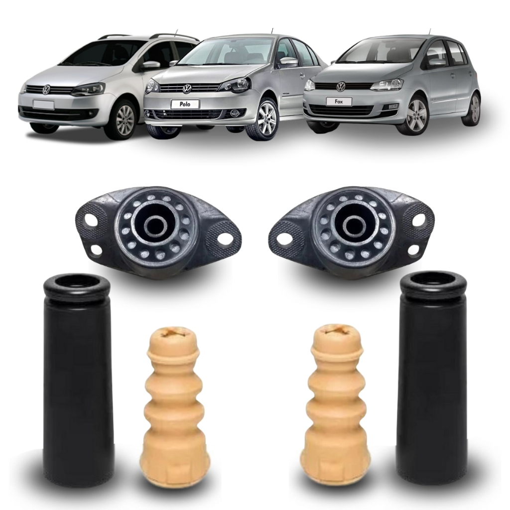 Kit Coxim Batente Amortecedor Traseiro Golf 1998/2004 Bora 2000/... Audi A3 FOX 2003/... NEW BEETLE 1999/... Polo