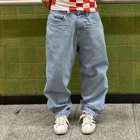 Calça  balao baggy  Jeans Boca Larga pants cân Sk8 Estilosa Moda Masculina Dazzling 100 % Algodão- Estilo Mandrake dazzling