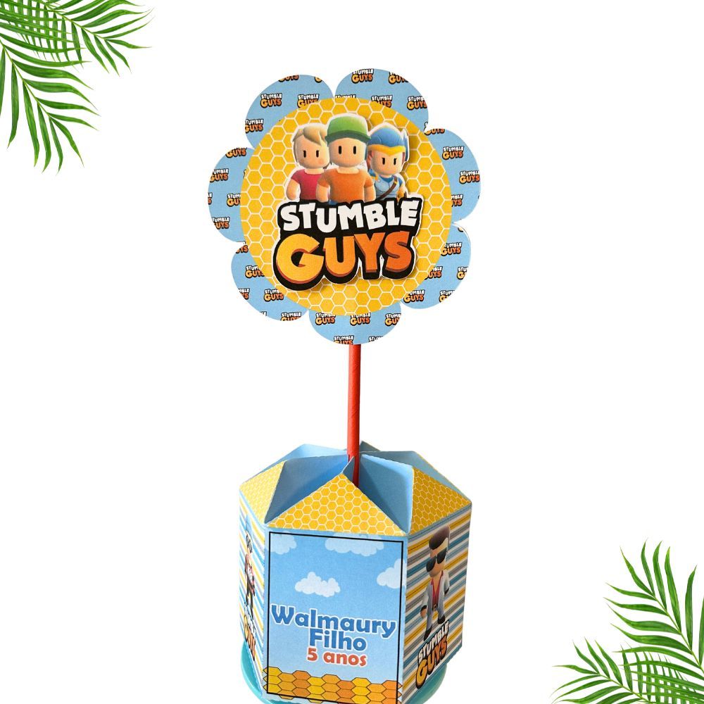 Kit Centro de mesa Stumble Guys-Lembrancinha-Arranjo-Decoração Festa-Lembrancinha-Infantil