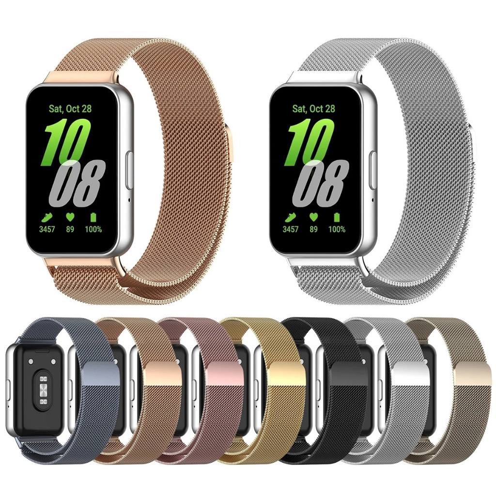 Pulseira para Galaxy fit 3 R390 milanesa de metal em aço inoxidável