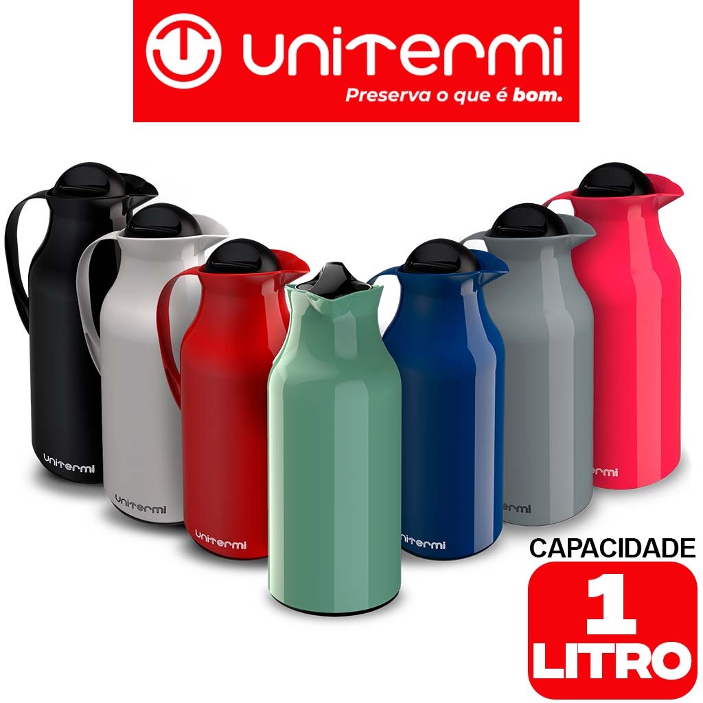 Garrafa Térmica Siena Unitermi 1 Litro P/Café Chá Leite Água Quente Fria Chimarrão Variação De Cores em Oferta na Shopee