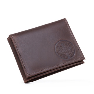 Carteira em L couro Alta Qualidade Porta Cartão Cédulas e Documentos Estampa medalha São Bento Linda em Oferta na Shopee