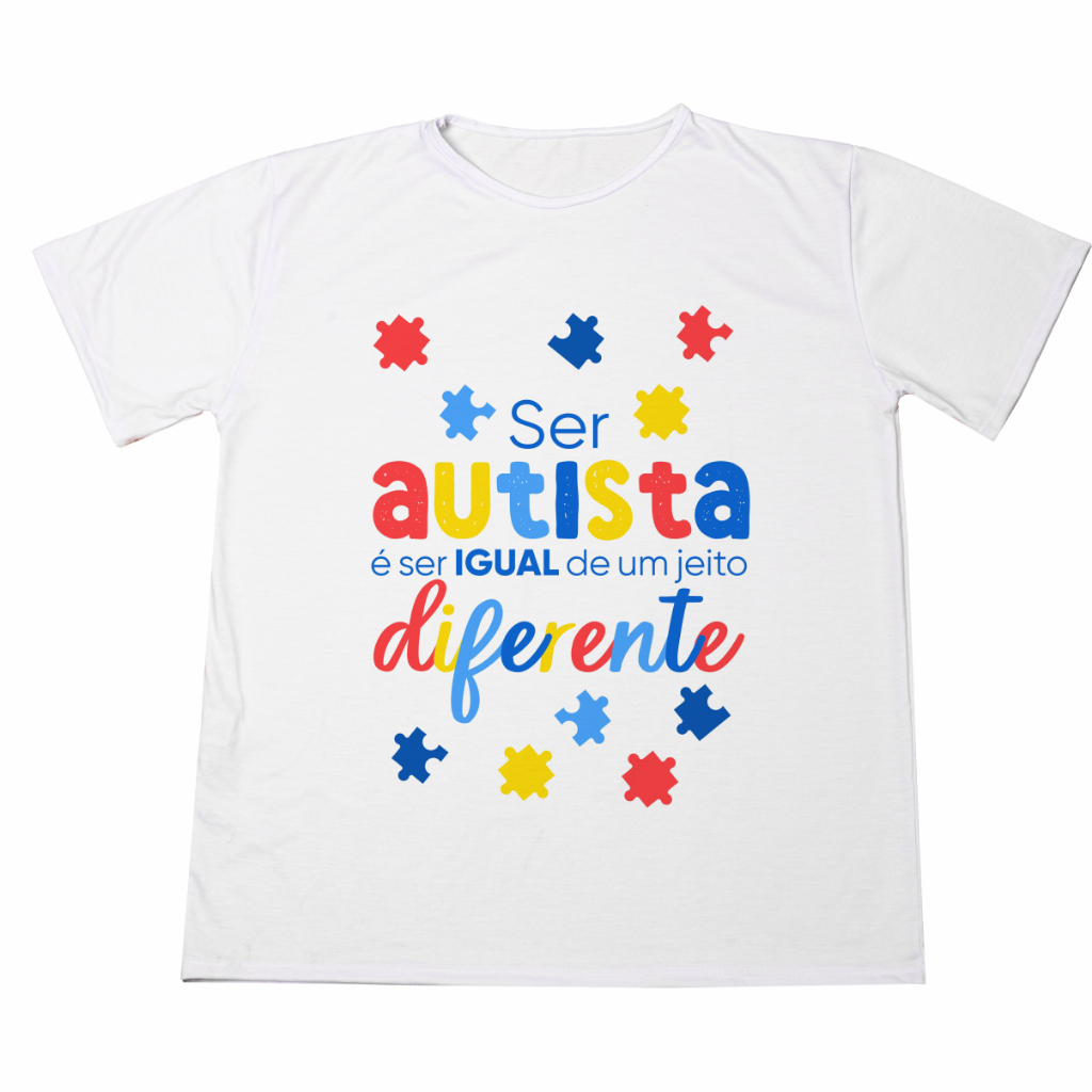 Camisa Personalizada Autismo Estampada  Infantil  Plus Size Ótimo Acabamento E Durabilidade Anti-pilling 100% Poliéster