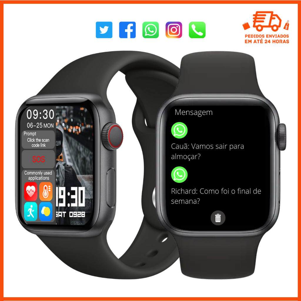 Relógio Smartwatch HW12 40mm Frequência Cardíaca, Coloca Foto, Chamada, Relógio Masculino Feminino