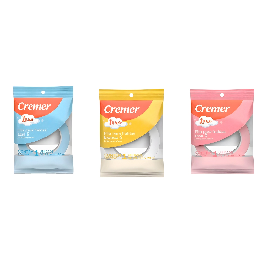 Fita Cremer para Fralda Extensão de Cílios e Curativos Kit C/3 Unidades