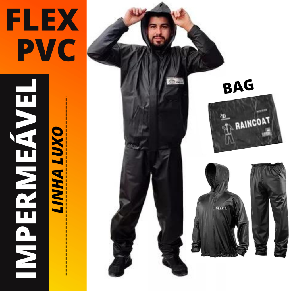 Capa de Chuva Conjunto Completo Para Motoqueiro Adulta Masculina Feminina Com Faixa de sinalizacao TOP