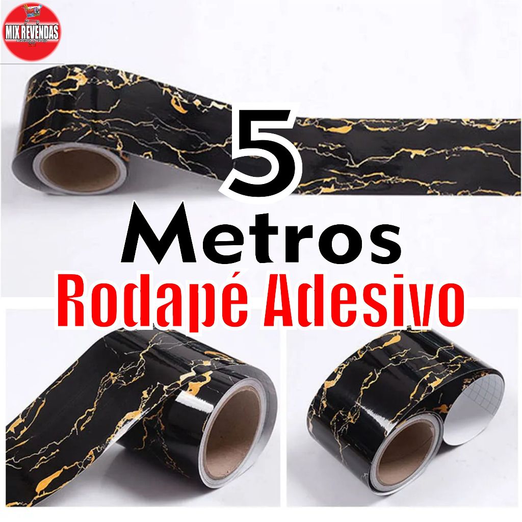 Rodapé Adesivo Vinil Lavável Papel de Parede Decoraçao de parede sala Quarto cozina Banheiro 5MX8CM