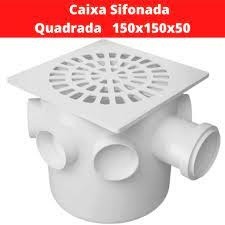 Caixa Sifonada 150x150x50 Quadrada Branca Ralo Reforçado Envio Ja PROMOÇÃO