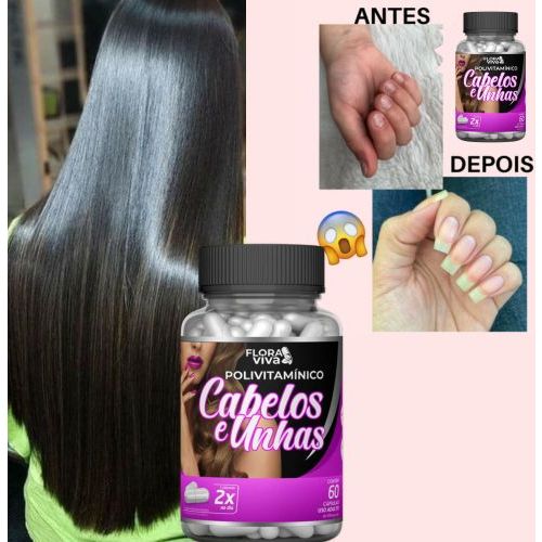 Cresce Cabelo Fortalece Unhas, PoliVitamínico Para Cabelo e Unhas Mais Belas e Fortes em Oferta na Shopee