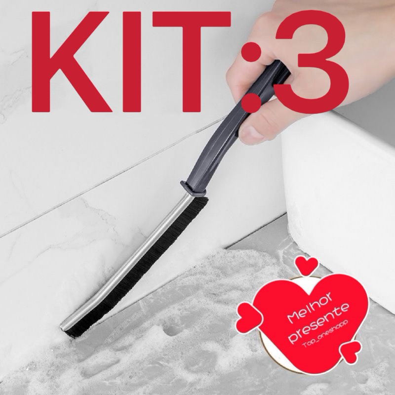 Escova De Limpeza Gap KIT:3PÇS , Multifuncional Ferramenta Com Fendas Para Banheiro , De Rasgos Fenda De Cerdas Duras