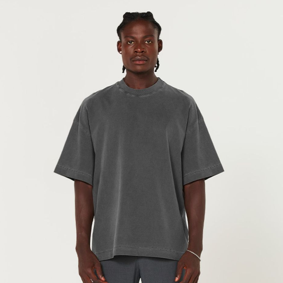 Camiseta Heavy Oversized Streetwear Cinza Chumbo em Oferta na Shopee
