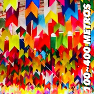 Festa Junina, Bandeirinha de seda 100~400 metros. OFF em Oferta na Shopee