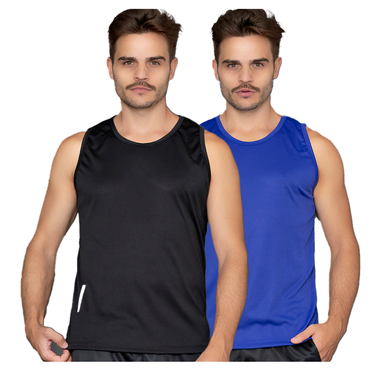KIT 2 REGATAS MASCULINA LISA BASICA PARA TREINO CORRIDA ACADEMIA VARIAS CORES REGATA MASCULINA