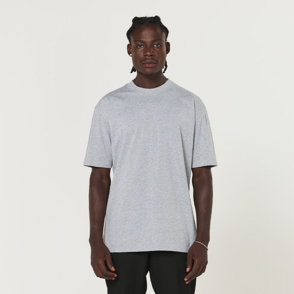 Camiseta Básica Streetwear Oversized Cinza Mescla - Men Clothes