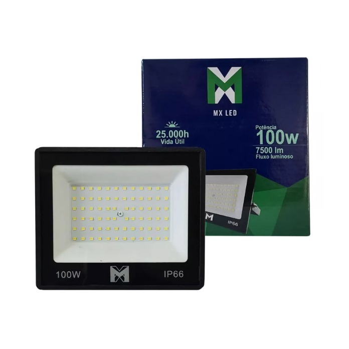 Refletor projetor LED SMD 100w Branco Frio 6500k IP66 Bivolt Iluminação comercial/residencial